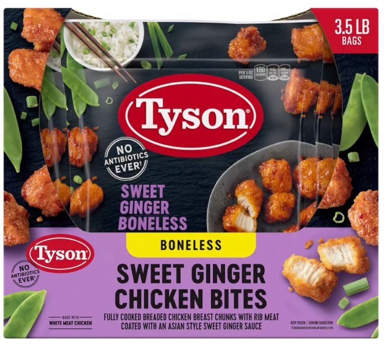 Tyson Sweet Ginger Boneless Chicken Bites , 3.5 lbs