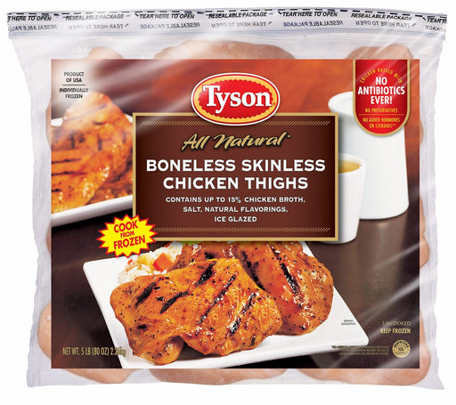 Tyson Boneless Skinless Chicken Thighs, 5 lbs