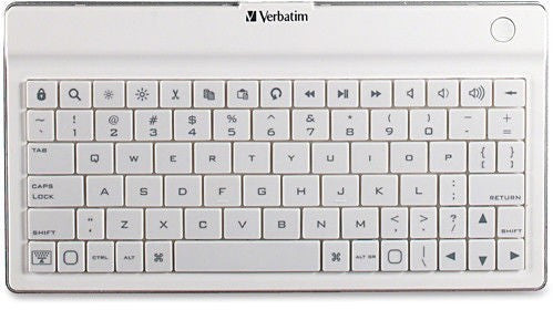 Verbatim Ultra Slim Bluetooth Keyboard, White, 8.7 x 4.7 inch