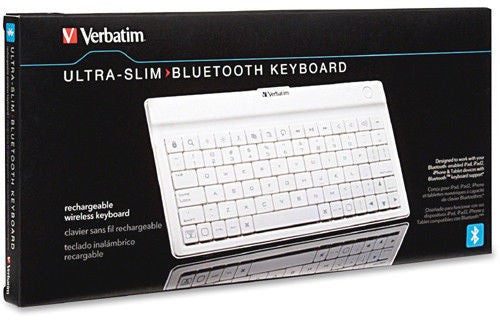 Verbatim Ultra Slim Bluetooth Keyboard, White, 8.7 x 4.7 inch