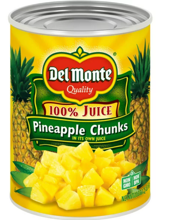 Del Monte Pineapple Chunks in 100% Juice, Canned Fruit , 20 oz