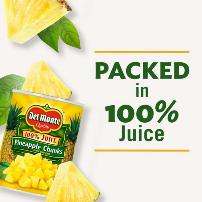 Del Monte Pineapple Chunks in 100% Juice, Canned Fruit , 20 oz