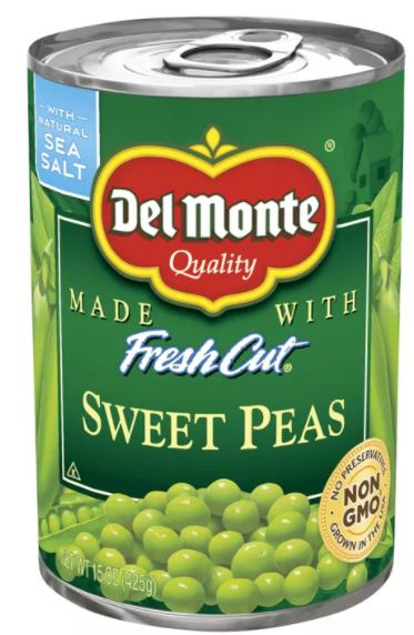 Del Monte Sweet Peas, Value Pack , 8 x 15 oz