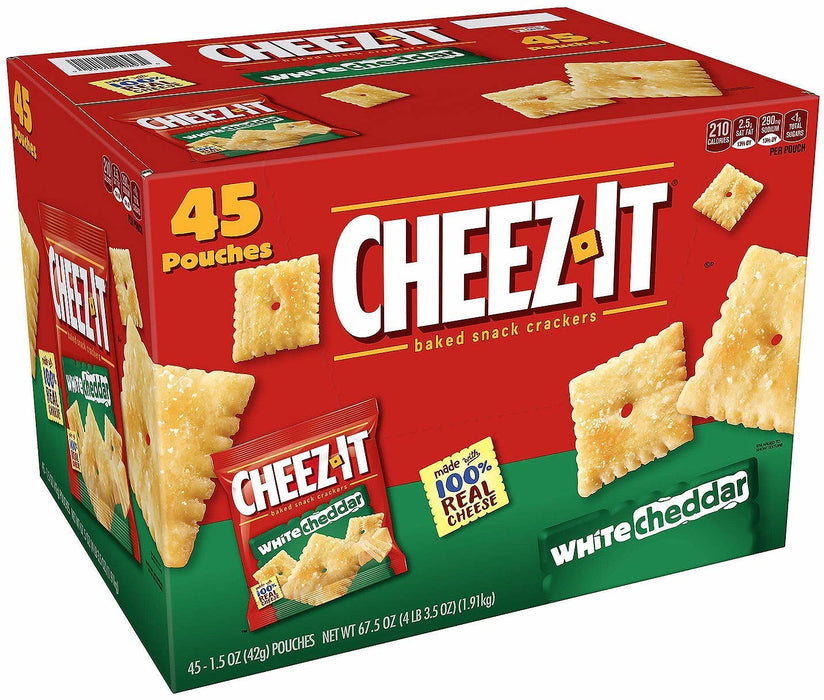 Cheez-It White Cheddar Baked Snack Crackers, 45 x 15 oz