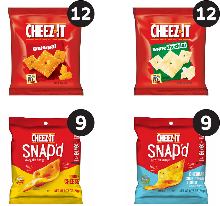 Cheez-It Snap'd Snacks, Value Pack, 42 x 0.75 oz