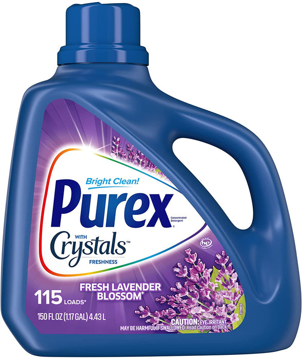 Purex With Crystals Liquid Laundry Detergent, Fresh Lavender Blossom , 150 oz