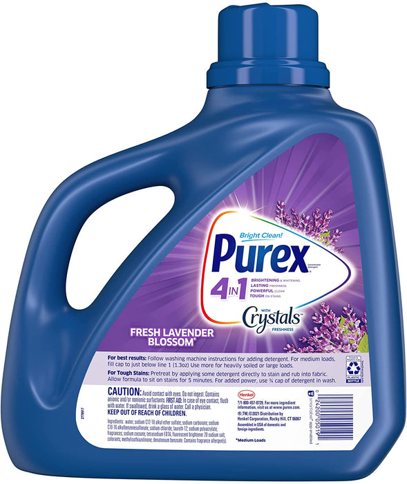 Purex With Crystals Liquid Laundry Detergent, Fresh Lavender Blossom , 150 oz