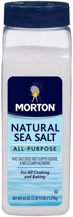 Morton Natural Sea Salt, 45 oz