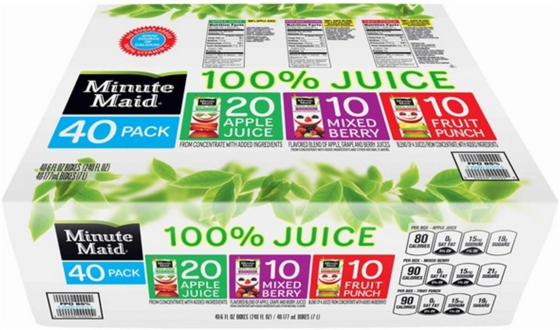 Minute Maid 100% Juice, Variety Pack, 40 x 6 oz