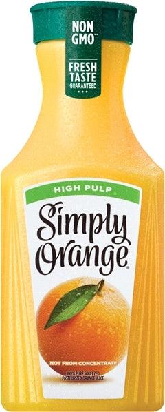 Simply Orange High Pulp Pasteurized Orange Juice , 52 oz