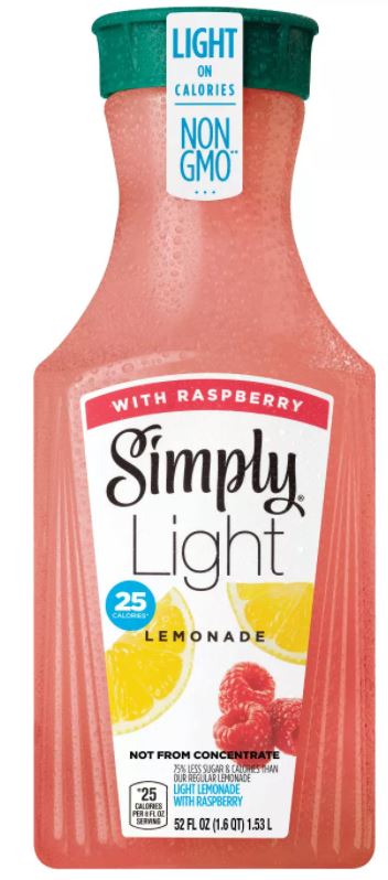 Simply Light Raspberry Lemonade Juice Drink 52 oz —