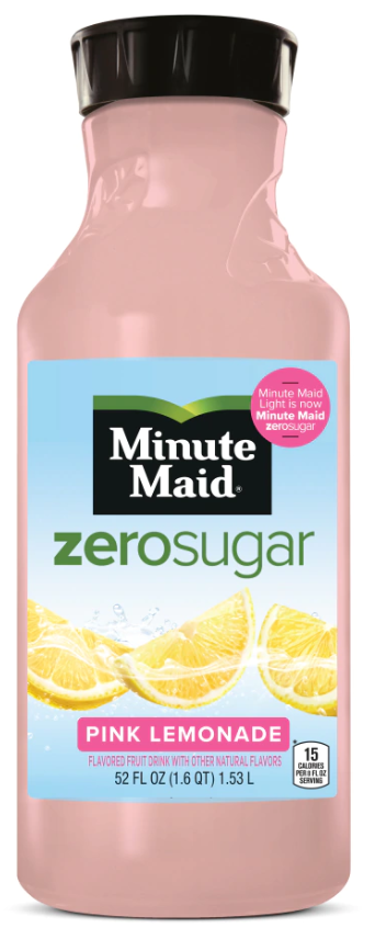 Minute Maid Zero Sugar Pink Lemonade, 52 oz