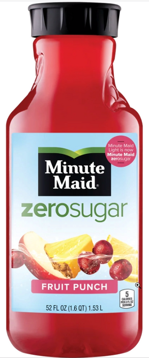 Minute Maid Zero Sugar Fruit Punch Juice, 52 oz