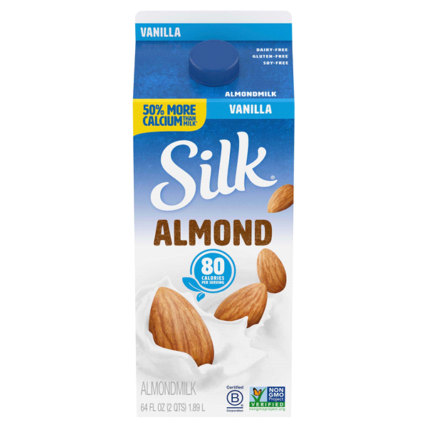 Silk Vanilla Almond Milk, 50% More Calcium , 64 oz