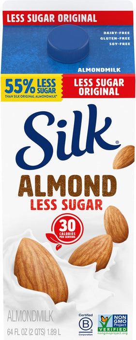 Silk Less Sugar Original Almond Milk, 64 oz