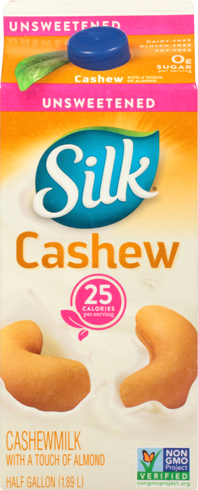 Silk Unsweetened Cashew Milk , 64 oz