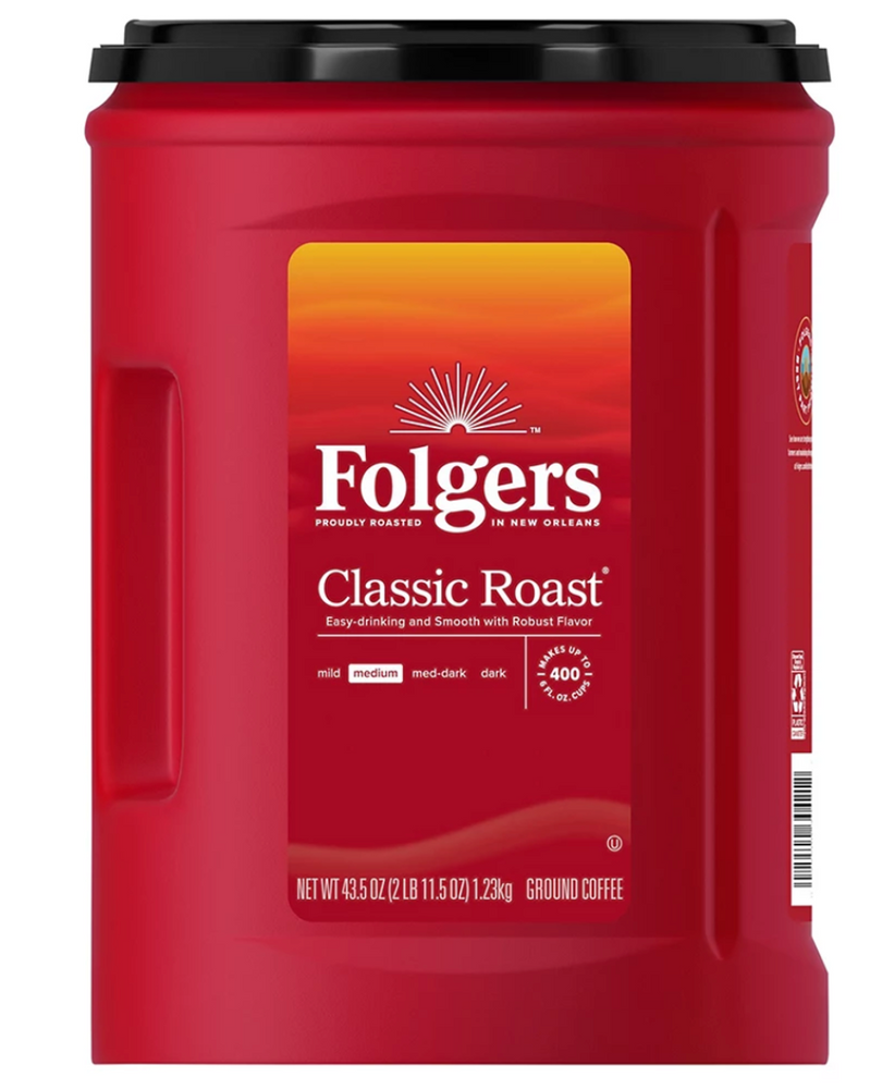 Folgers Classic Roast Ground Coffee , 43.5 oz