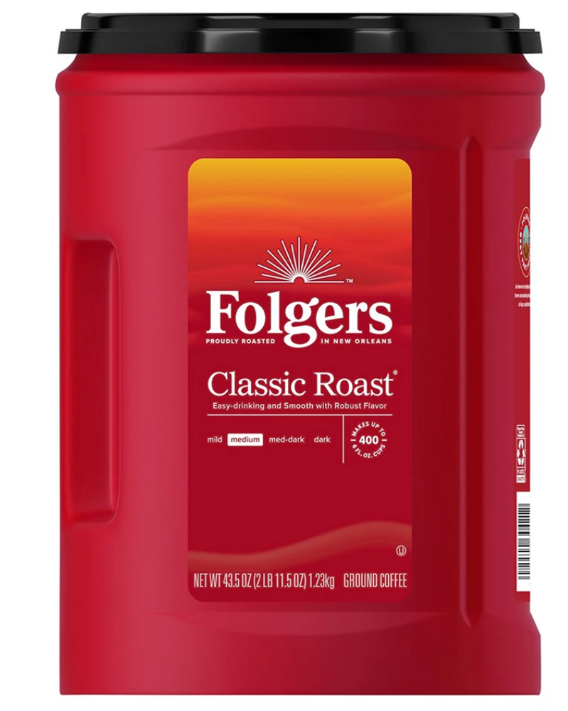 Folgers Classic Roast Ground Coffee , 43.5 oz — Goisco.com