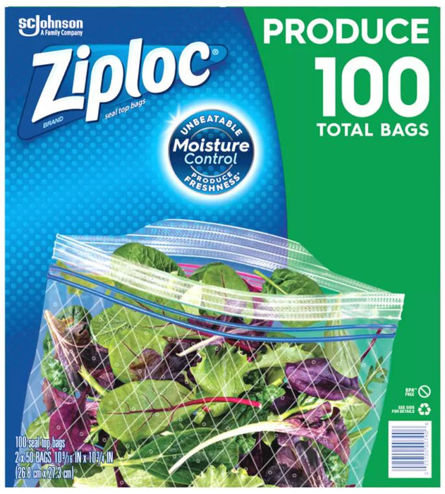 Ziploc Produce Freshness Food Storage Bags , 100 ct