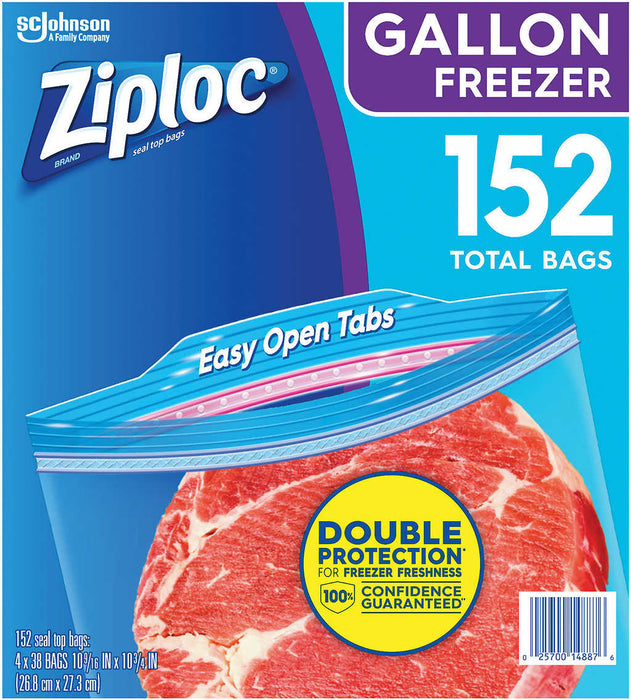 Ziploc Double Zipper Gallon Freezer Bags, 152 ct