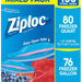 Ziploc Double Zipper Freezer Bags Mixed Pack, 156 ct