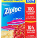 Ziploc Double  Zipper Storage Bags Variety Pack, 204 ct