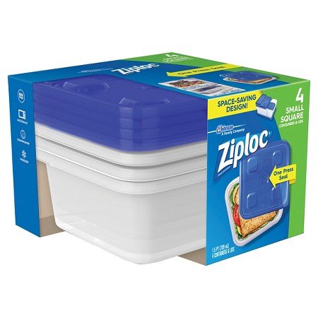 Ziploc Small Square Container & Lids , 4 ct