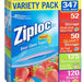 Ziploc Bags with Easy Open Tabs, Variety Pack, 347 ct