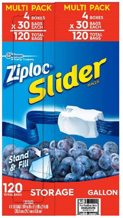 Ziploc Slider Storage Bags Multi Pack, 120 ct