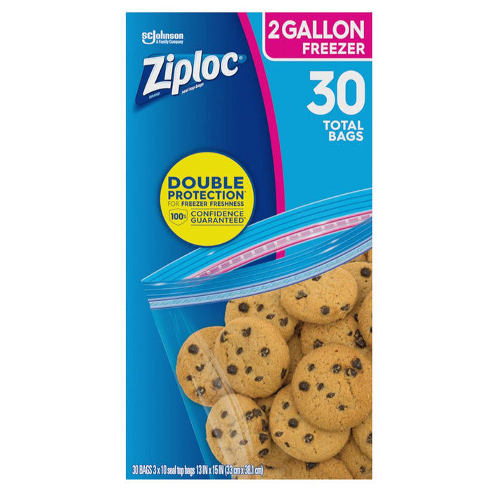 Ziploc 2 Gallon Freezer Storage Bags, 30 ct