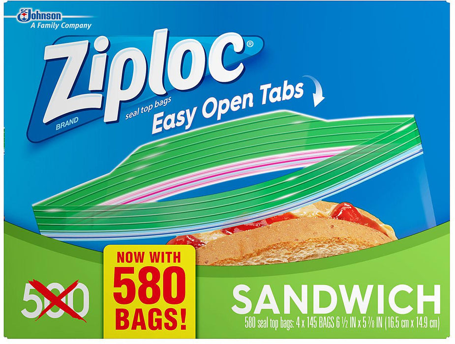 Ziploc Sandwich Bags, 580 ct