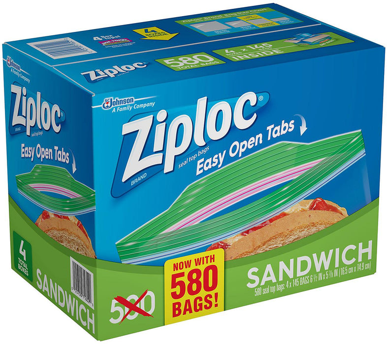 Ziploc Sandwich Bags, 580 ct