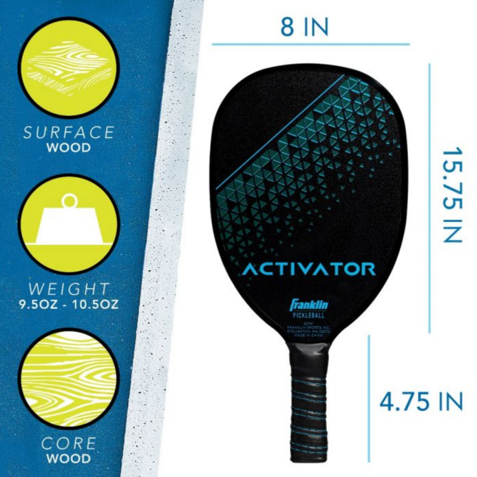 Franklin Activator 2-Player Wood Paddle & Ball Set , 4 pcs