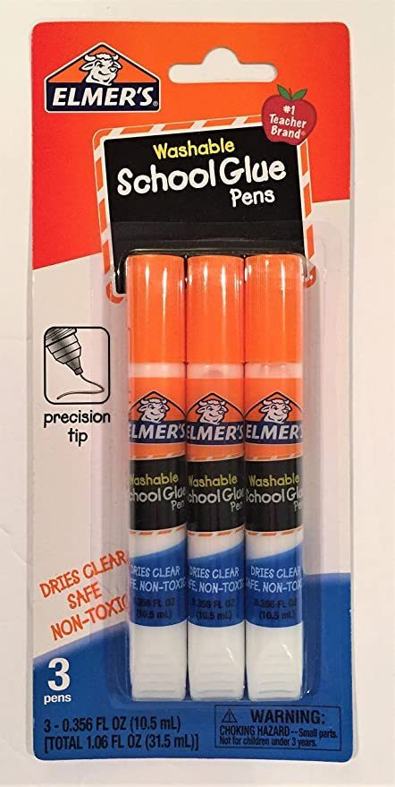 Elmer's Washable School Glue Pens, 3 x 10,5 ml