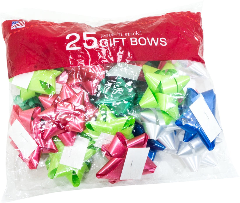 Berwick Peel 'n Stick Gift Bows, Assorted, 25 pcs