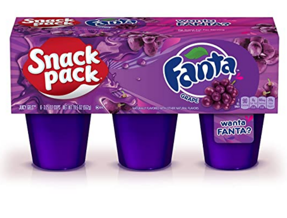 Snack Pack Fanta Grape Flavored Juicy Gels, 6-Pack, 6 ct