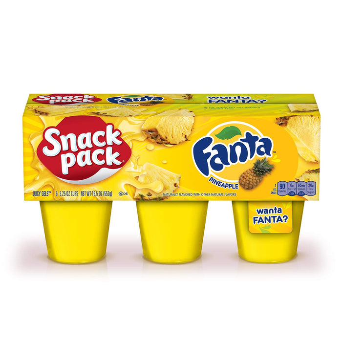 Snack Pack Fanta Pineapple Gel Cups , 6 ct