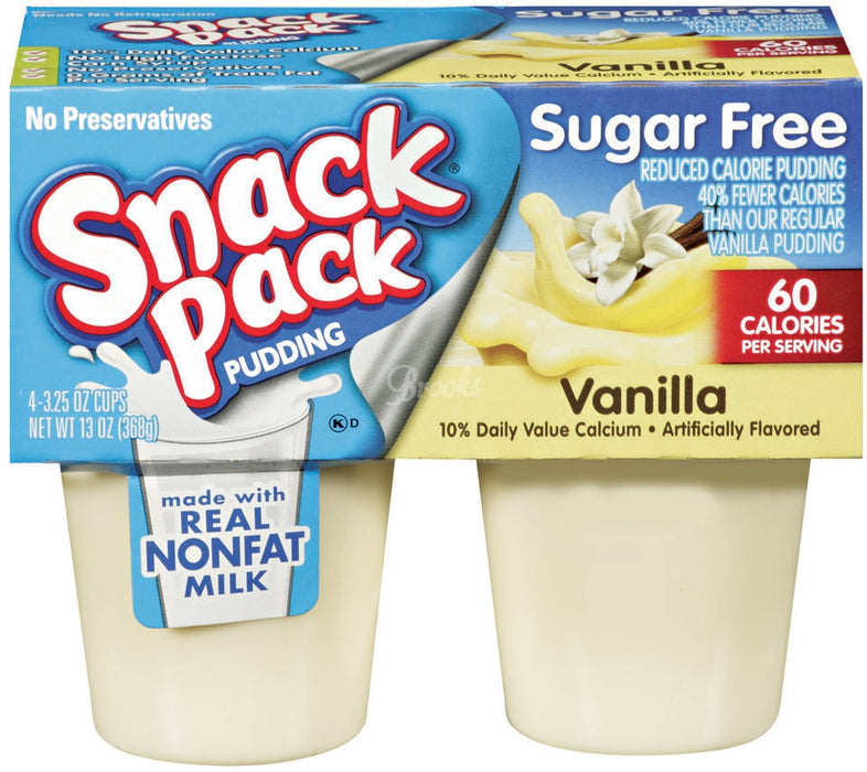 Snack Pack Vanilla Pudding, Sugar-Free, 4 x 92 gr