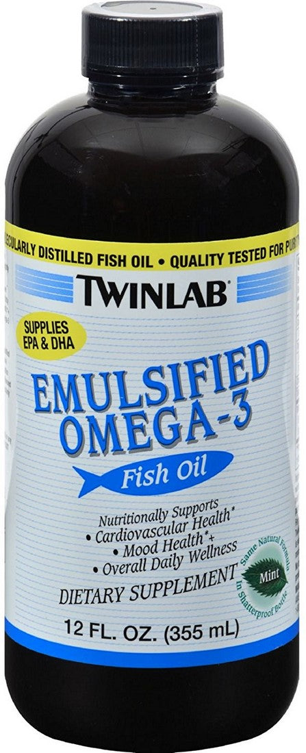 Twinlab Emulsified Omega-3 Fish Oil, 12 oz