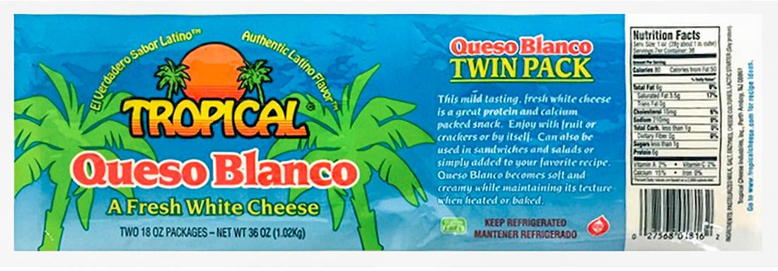 Tropical Queso Blanco Cheese, 2-Pack, 2 x 18 oz