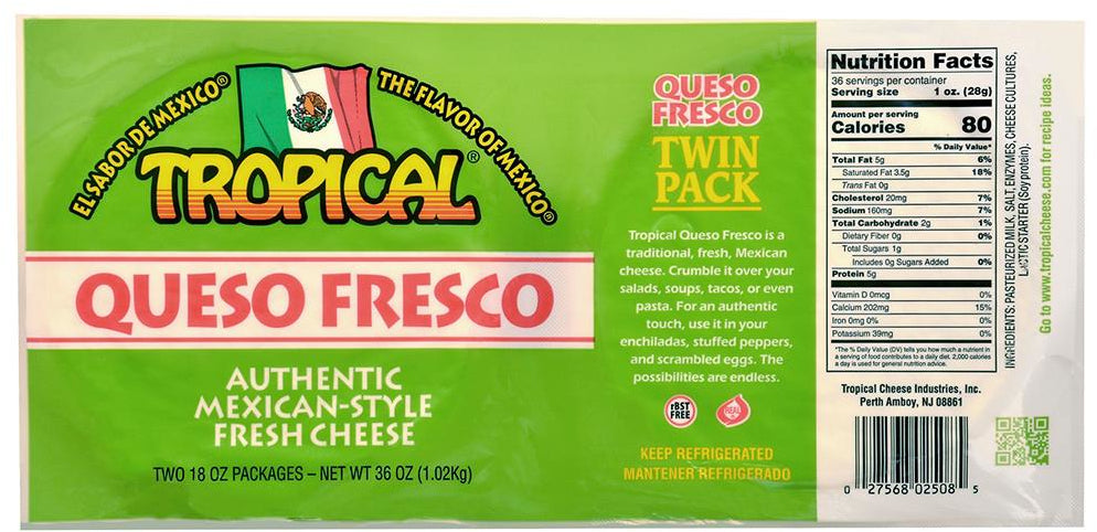 Tropical Mexican-Style Fresh Cheese, 2-Pack, 2 x 18 oz