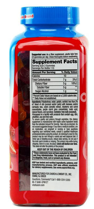 Vitafusion Fiber Well Sugar Free Chewable Vitamin Gummies, Natural Peach, Raspberry & Berry Flavors, 229 ct