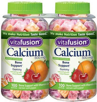 Vitafusion Value 2-Pack Calcium Gummy Vitamins, 500 mg, 2 x 100 ct