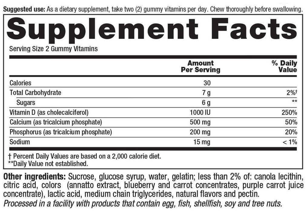 Vitafusion Value 2-Pack Calcium Gummy Vitamins, 500 mg, 2 x 100 ct