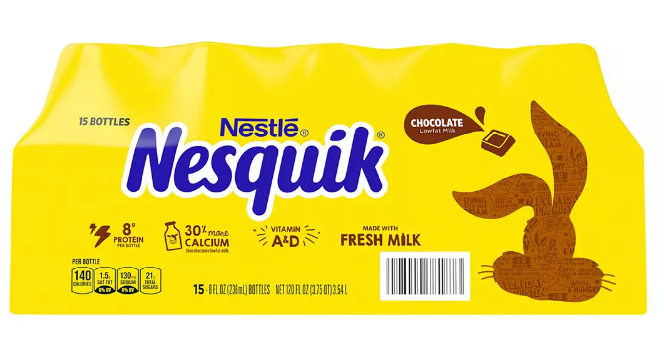 Nestle Nesquik Lowfat Chocolate Milk , 15 x 8 oz