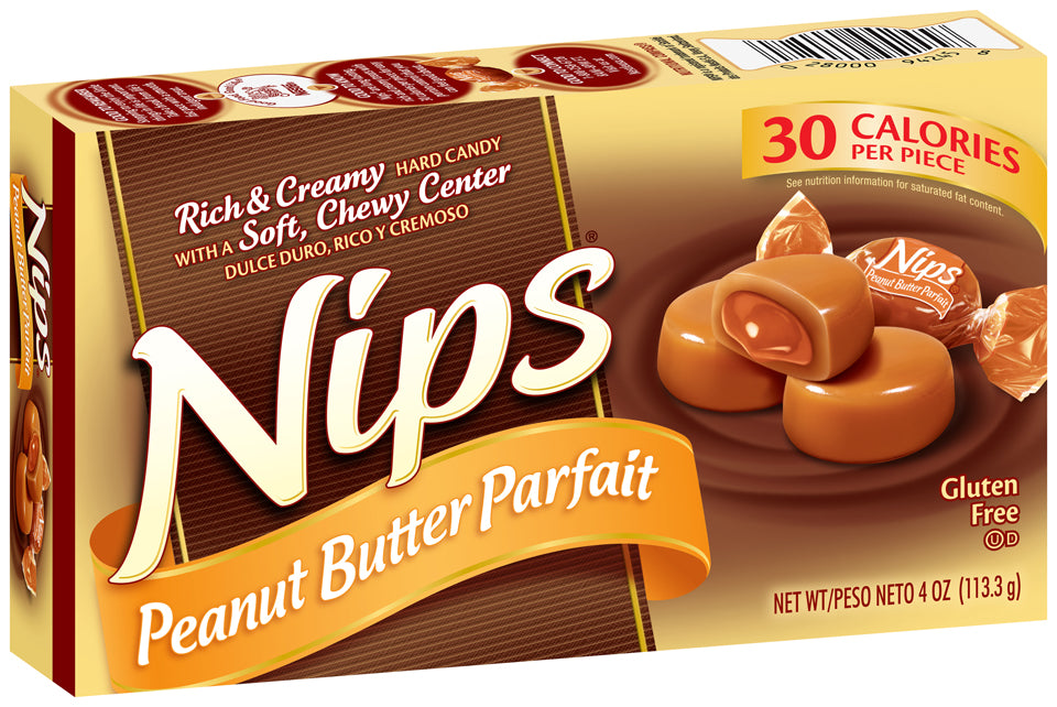 Nips Peanut Butter Parfait Rich & Creamy Hard Candy, Gluten Free, 4 oz