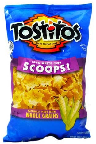 Tostitos White Corn Whole Grains Scoops Tortilla Chips, 10 oz
