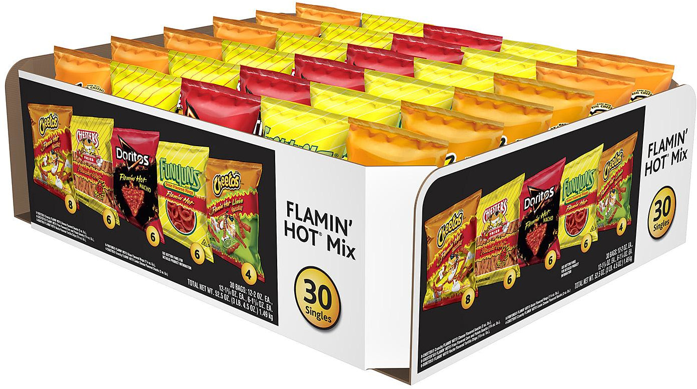 Frito Lay Flamin' Hot Mix Variety Pack, 30 ct