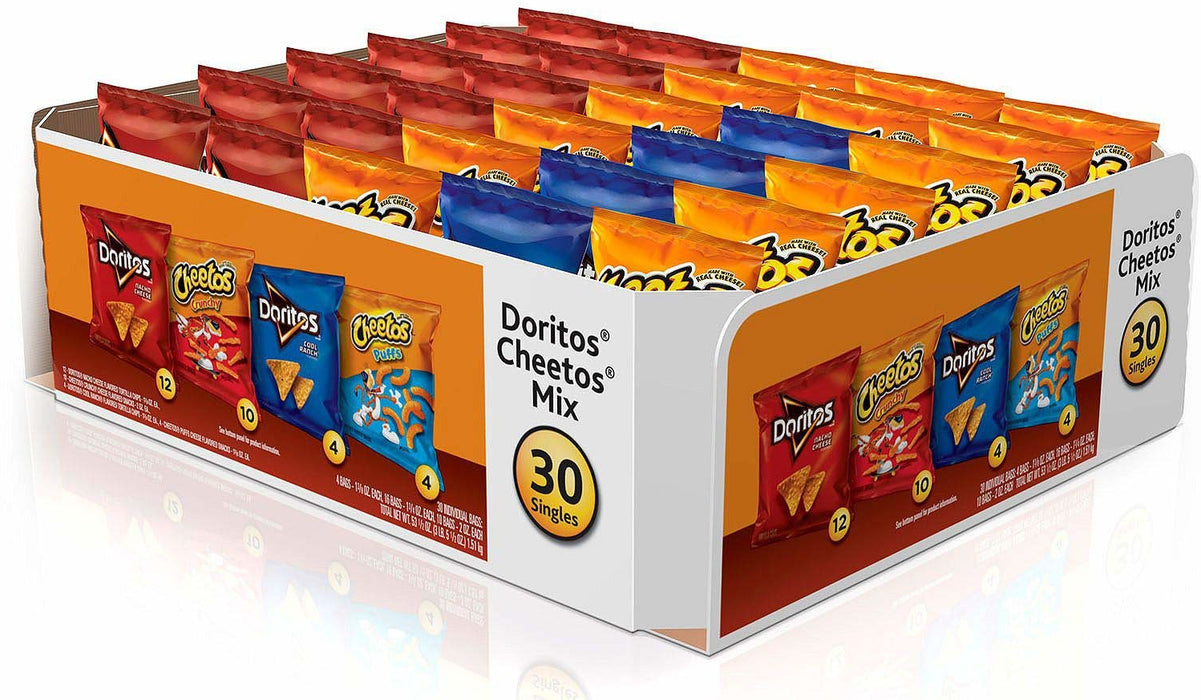 Frito Lay Doritos & Cheetos Mix, Value Pack, 30 ct