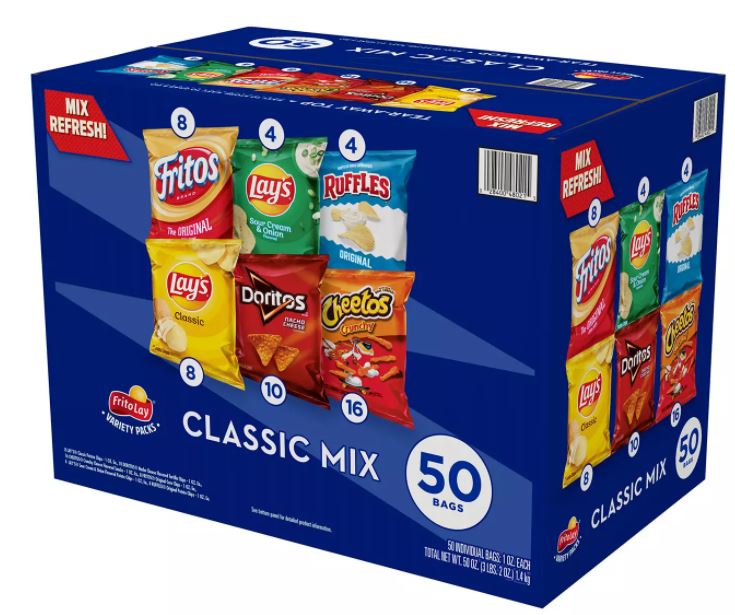 Frito-Lay Classic Mix Potato Chips, Variety Pack , 50 ct